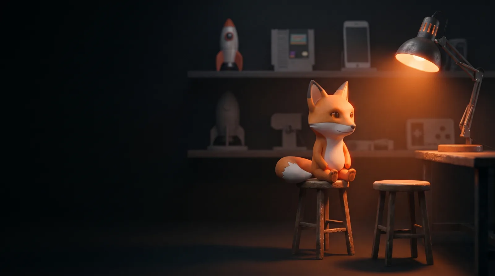 Founder workshop scene — craftsman at the desk